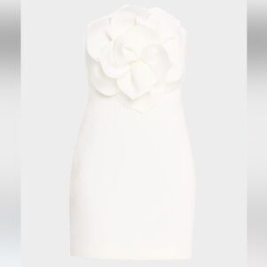 Strapless Rosette Bodice Scuba Mini Dress